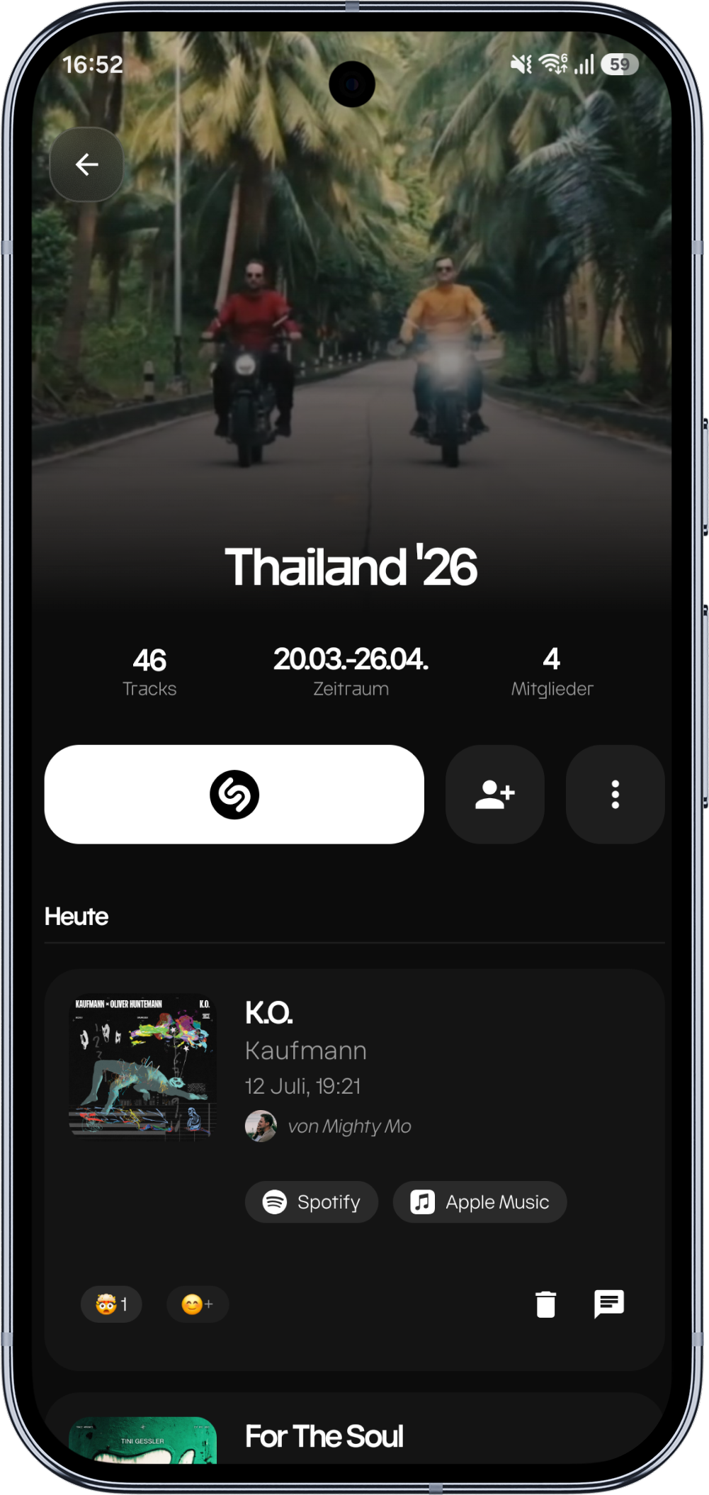 Mutual app – second view