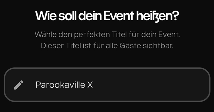 Create an event – choose a name